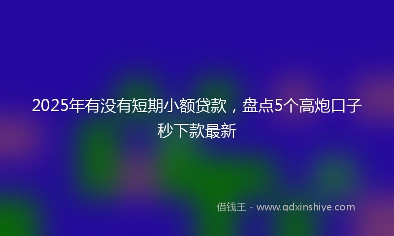 2025年有没有短期小额贷款，盘点5个高炮口子秒下款最新