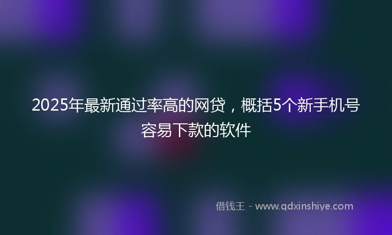 2025年最新通过率高的网贷,概括5个新手机号容易下款的软件