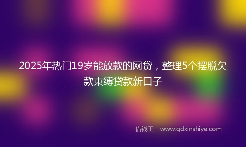 2025年热门19岁能放款的网贷，整理5个摆脱欠款束缚贷款新口子