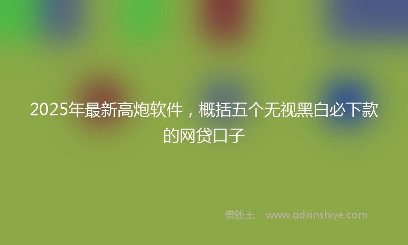 2025年最新高炮软件，概括五个无视黑白必下款的网贷口子