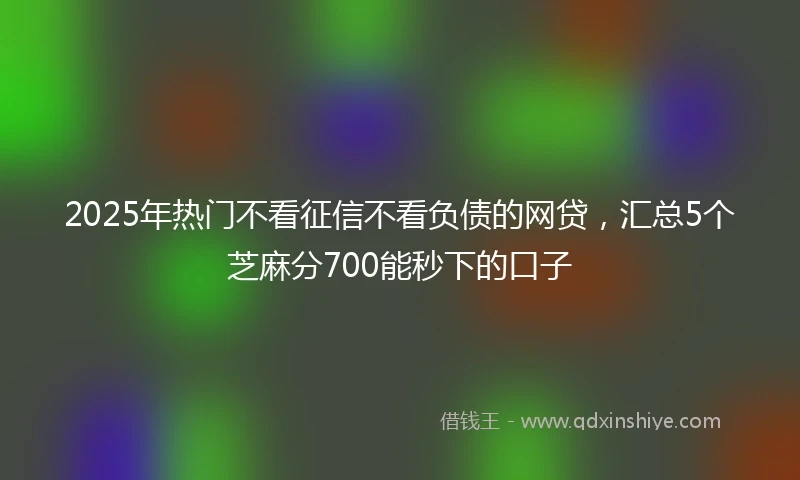 2025年热门不看征信不看负债的网贷，汇总5个芝麻分700能秒下的口子