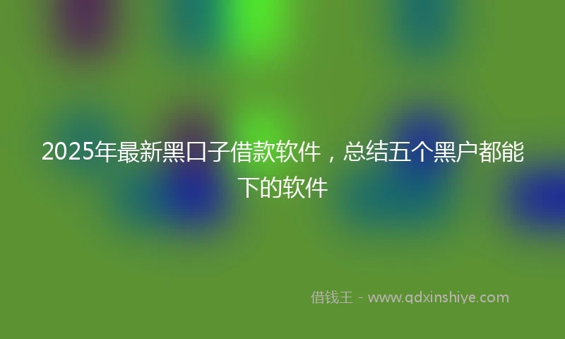 2025年最新黑口子借款软件，总结五个黑户都能下的软件