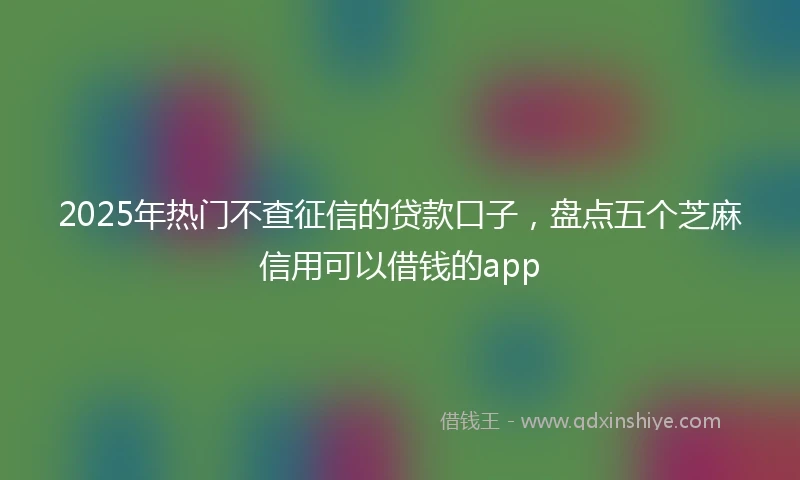 2025年热门不查征信的贷款口子，盘点五个芝麻信用可以借钱的app
