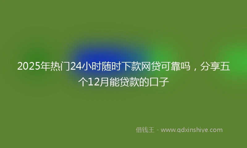 2025年热门24小时随时下款网贷可靠吗，分享五个12月能贷款的口子