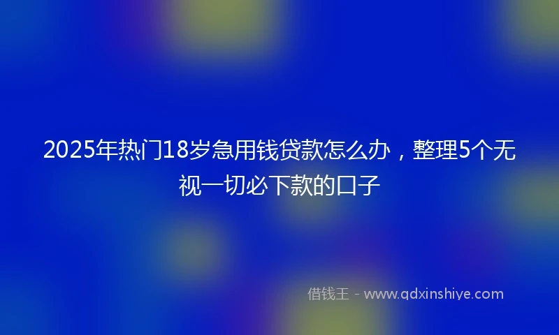 2025年热门18岁急用钱贷款怎么办，整理5个无视一切必下款的口子