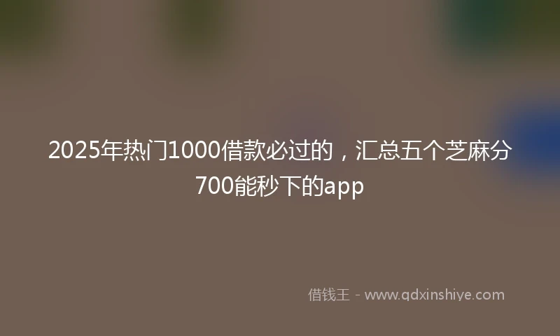 2025年热门1000借款必过的，汇总五个芝麻分700能秒下的app