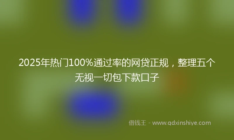 2025年热门100%通过率的网贷正规，整理五个无视一切包下款口子