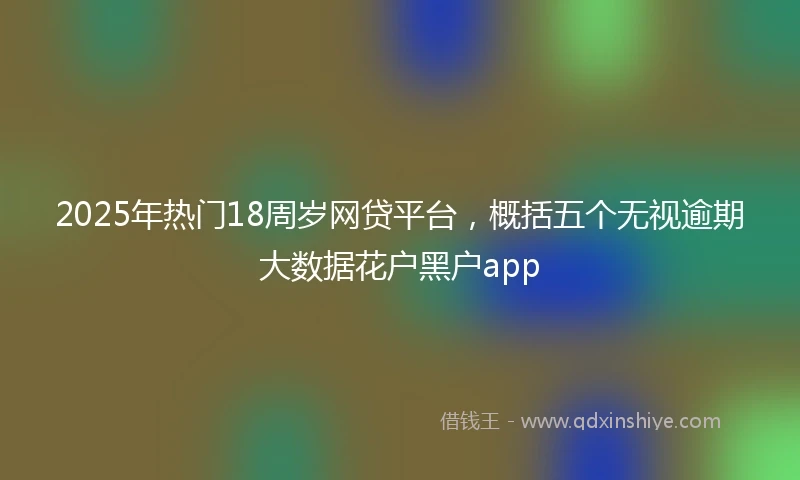 2025年热门18周岁网贷平台，概括五个无视逾期大数据花户黑户app