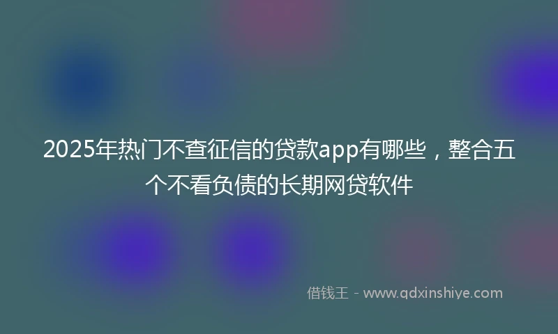 2025年热门不查征信的贷款app有哪些，整合五个不看负债的长期网贷软件
