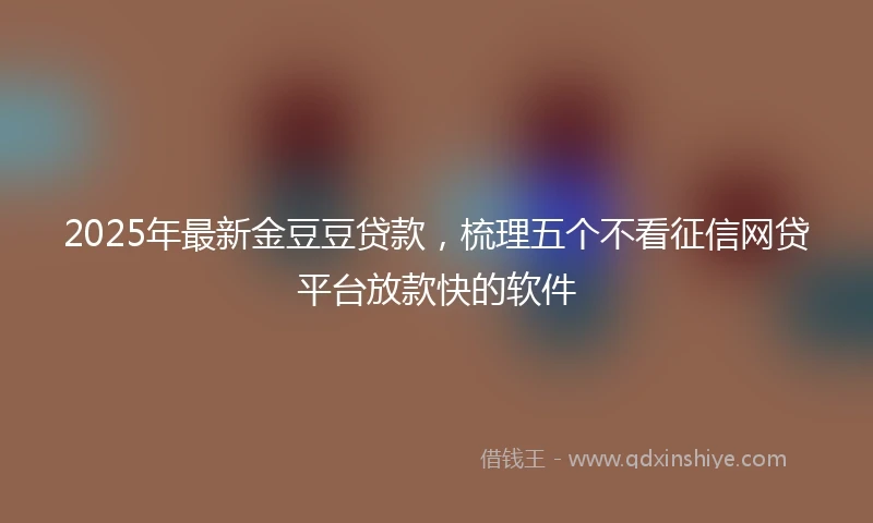 2025年最新金豆豆贷款，梳理五个不看征信网贷平台放款快的软件