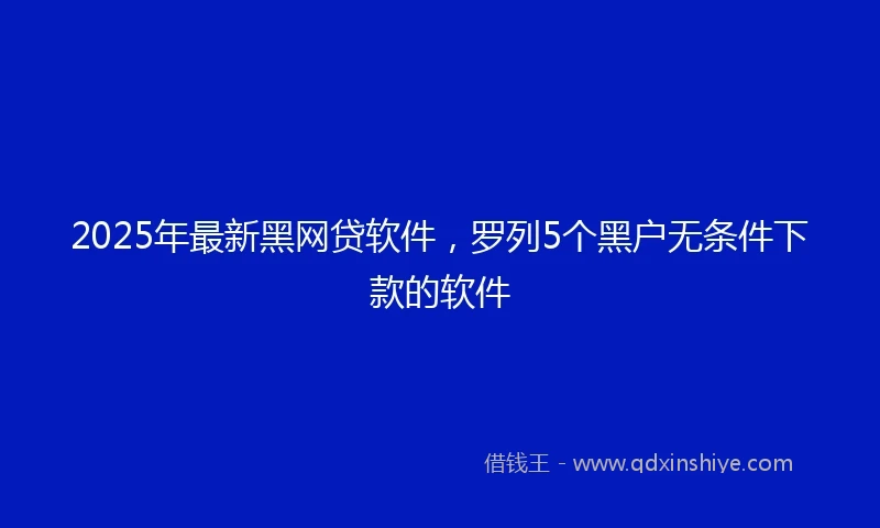 2025年最新黑网贷软件，罗列5个黑户无条件下款的软件