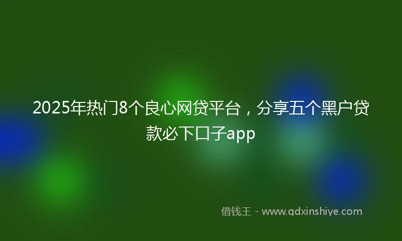 2025年热门8个良心网贷平台，分享五个黑户贷款必下口子app