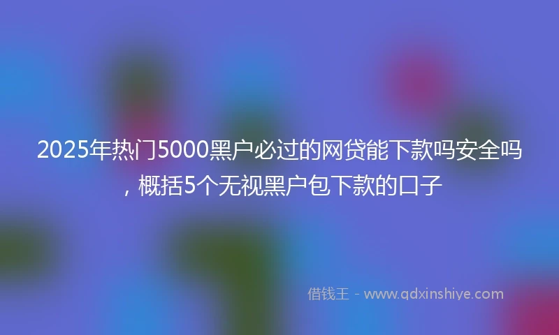 2025年热门5000黑户必过的网贷能下款吗安全吗，概括5个无视黑户包下款的口子