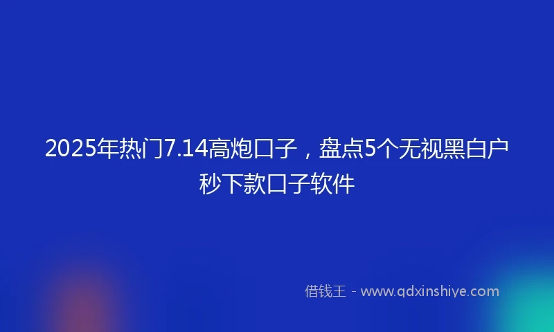 2025年热门7.14高炮口子，盘点5个无视黑白户秒下款口子软件