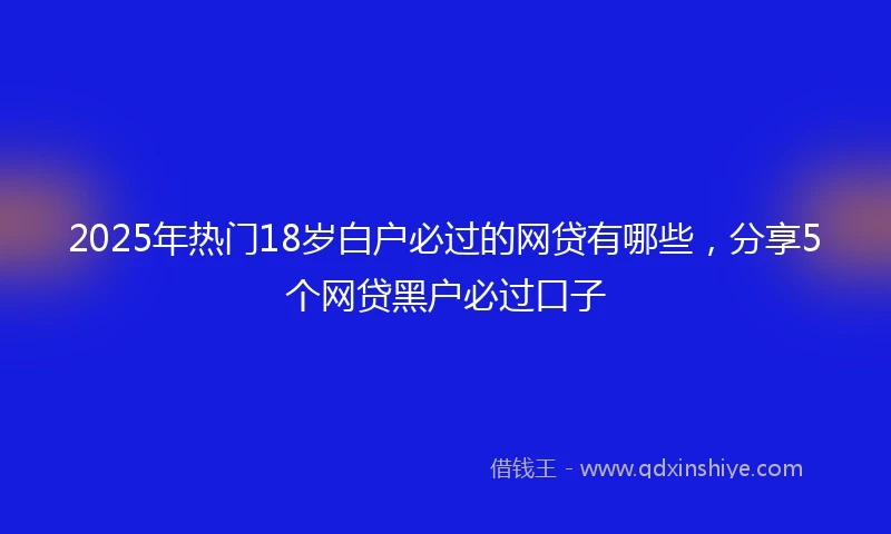 2025年热门18岁白户必过的网贷有哪些，分享5个网贷黑户必过口子