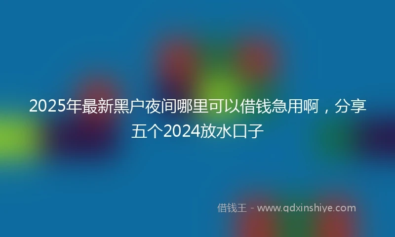 2025年最新黑户夜间哪里可以借钱急用啊，分享五个2024放水口子