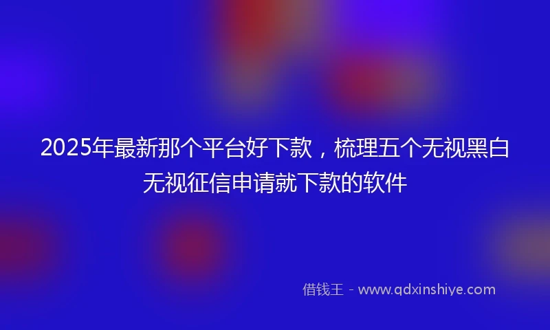 2025年最新那个平台好下款,梳理五个无视黑白无视征信申请就下款的软件