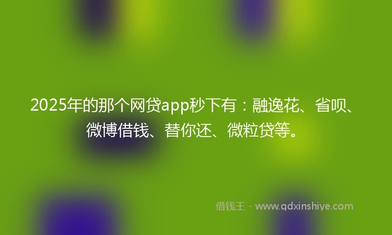 2025年的那个网贷app秒下有：融逸花、省呗、微博借钱、替你还、微粒贷等。