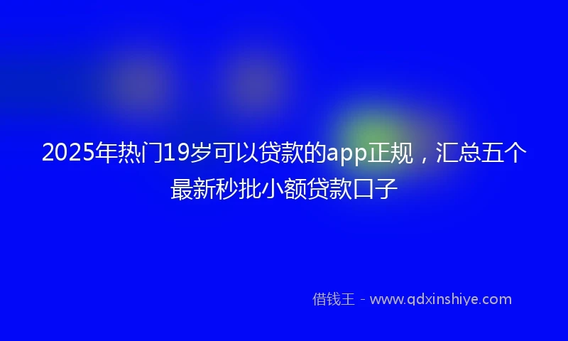2025年热门19岁可以贷款的app正规，汇总五个最新秒批小额贷款口子