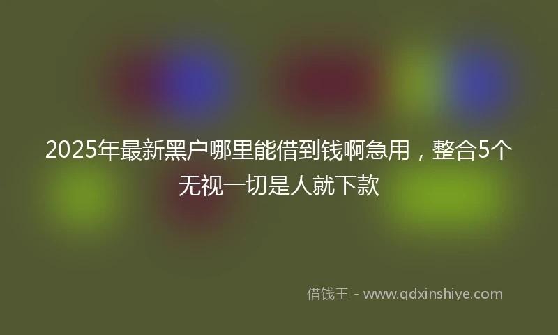 2025年最新黑户哪里能借到钱啊急用，整合5个无视一切是人就下款