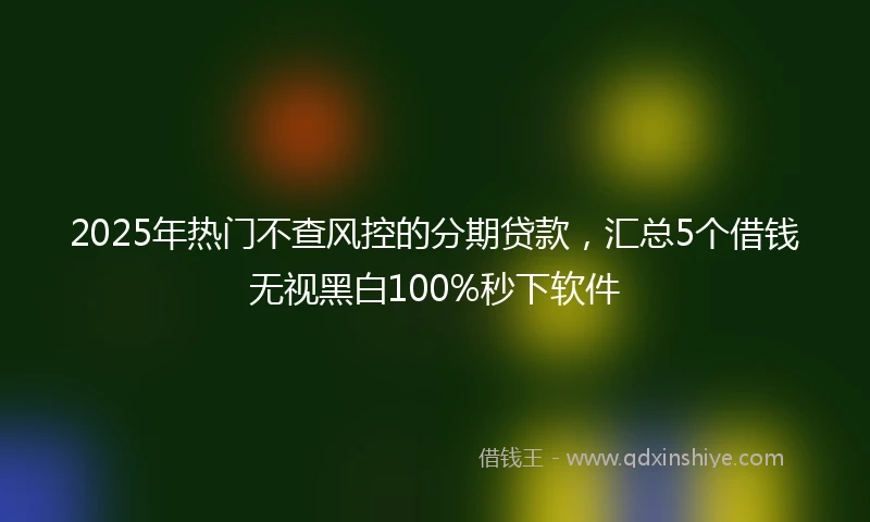 2025年热门不查风控的分期贷款，汇总5个借钱无视黑白100%秒下软件