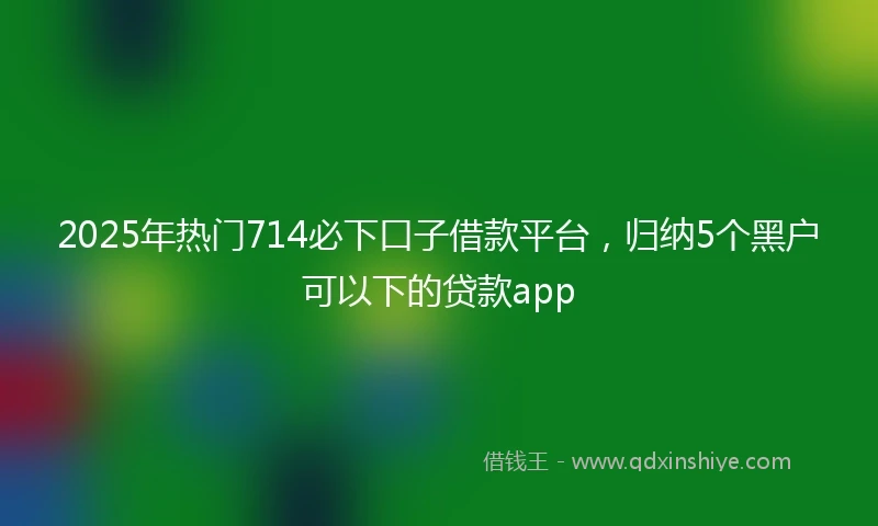 2025年热门714必下口子借款平台，归纳5个黑户可以下的贷款app