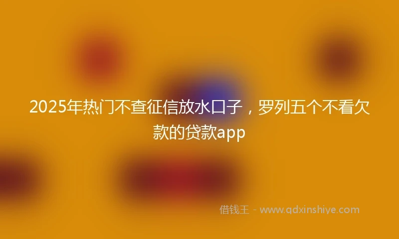 2025年热门不查征信放水口子，罗列五个不看欠款的贷款app