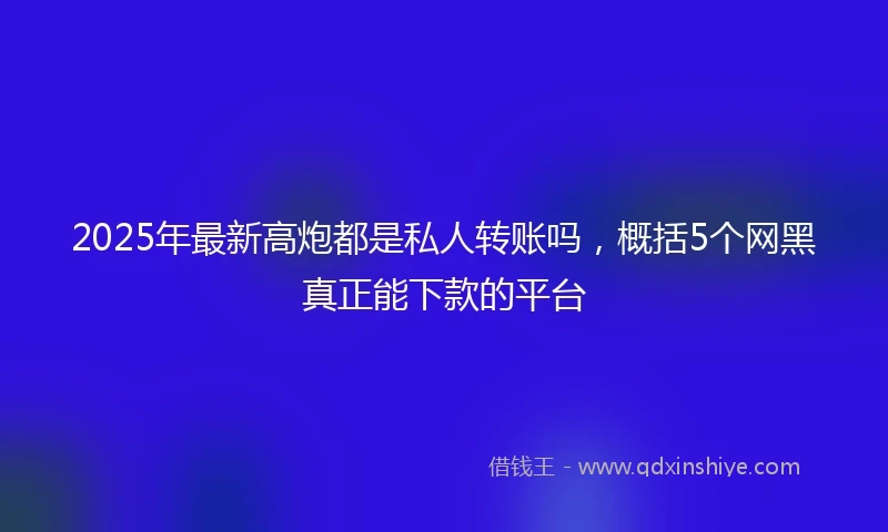 2025年最新高炮都是私人转账吗，概括5个网黑真正能下款的平台