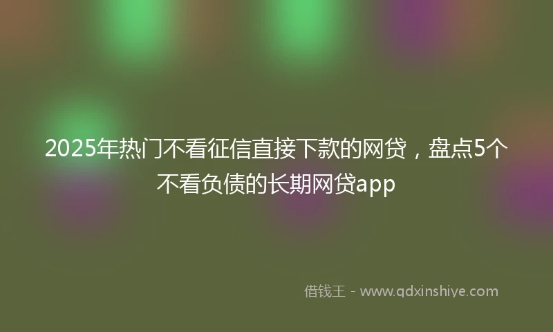 2025年热门不看征信直接下款的网贷,盘点5个不看负债的长期网贷app