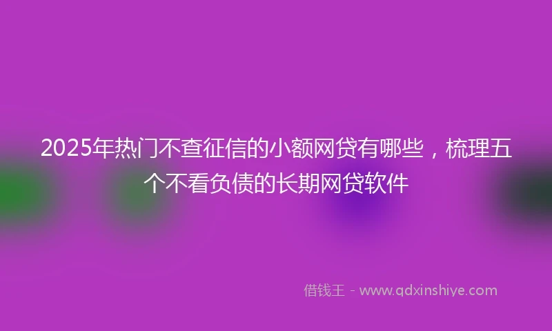 2025年热门不查征信的小额网贷有哪些,梳理五个不看负债的长期网贷软件