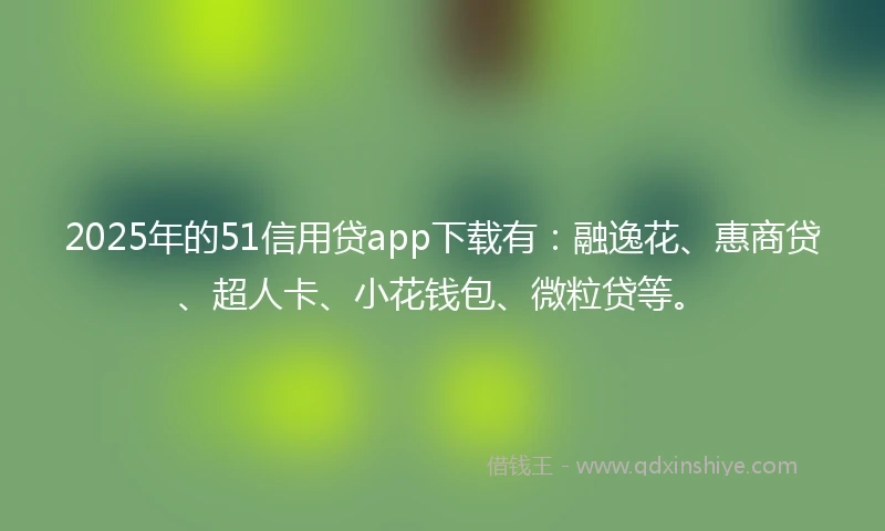 2025年的51信用贷app下载有：融逸花、惠商贷、超人卡、小花钱包、微粒贷等。