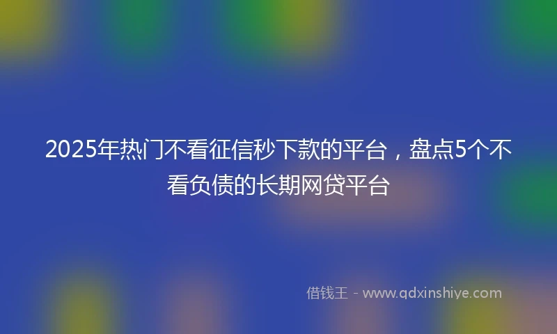 2025年热门不看征信秒下款的平台,盘点5个不看负债的长期网贷平台