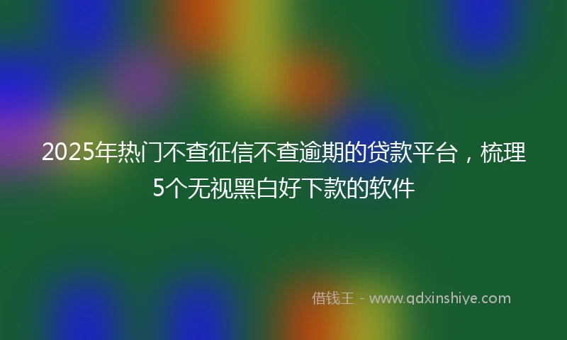 2025年热门不查征信不查逾期的贷款平台,梳理5个无视黑白好下款的软件