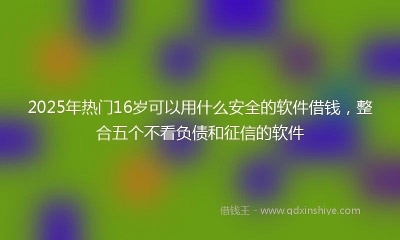2025年热门16岁可以用什么安全的软件借钱，整合五个不看负债和征信的软件