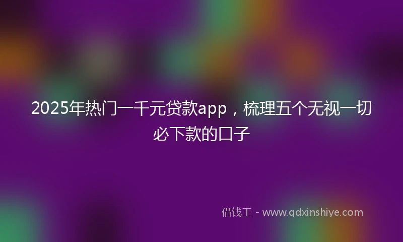 2025年热门一千元贷款app，梳理五个无视一切必下款的口子