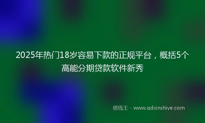2025年热门18岁容易下款的正规平台，概括5个高能分期贷款软件新秀