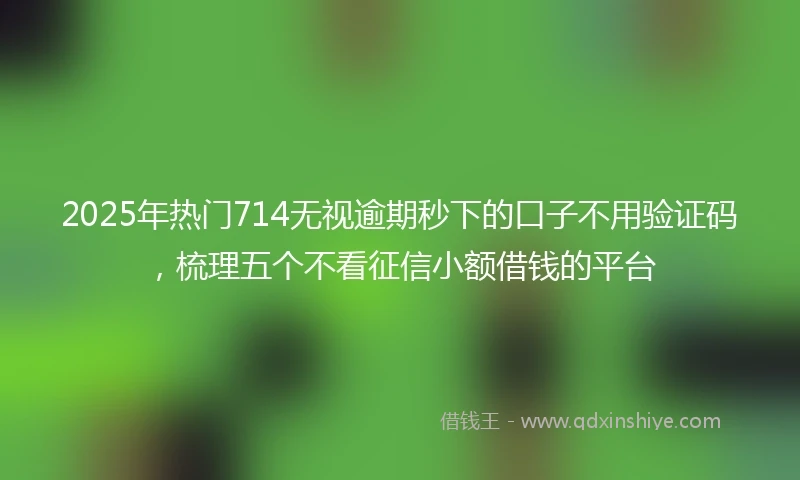 2025年热门714无视逾期秒下的口子不用验证码，梳理五个不看征信小额借钱的平台