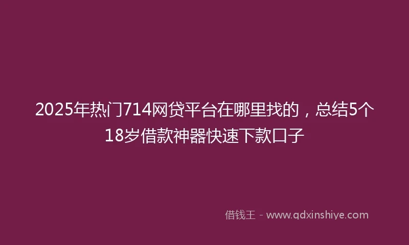 2025年热门714网贷平台在哪里找的，总结5个18岁借款神器快速下款口子