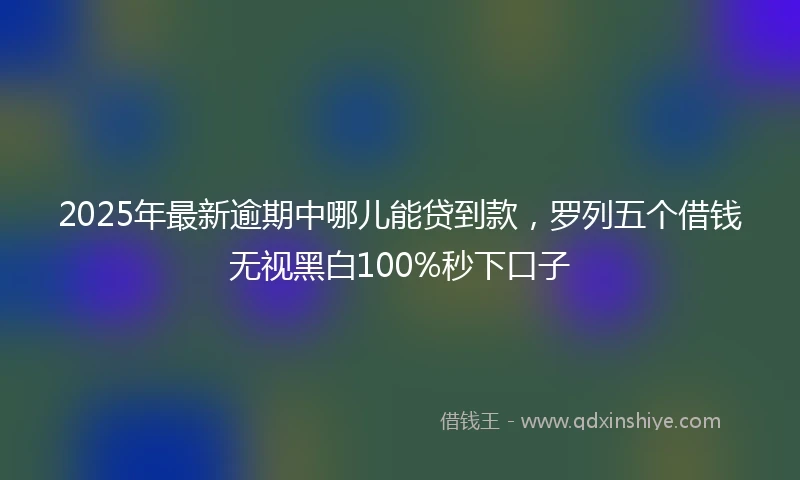 2025年最新逾期中哪儿能贷到款，罗列五个借钱无视黑白100%秒下口子