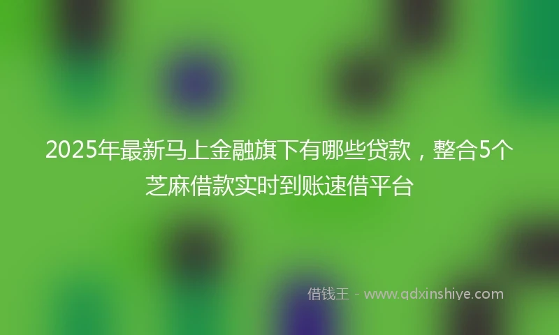 2025年最新马上金融旗下有哪些贷款，整合5个芝麻借款实时到账速借平台