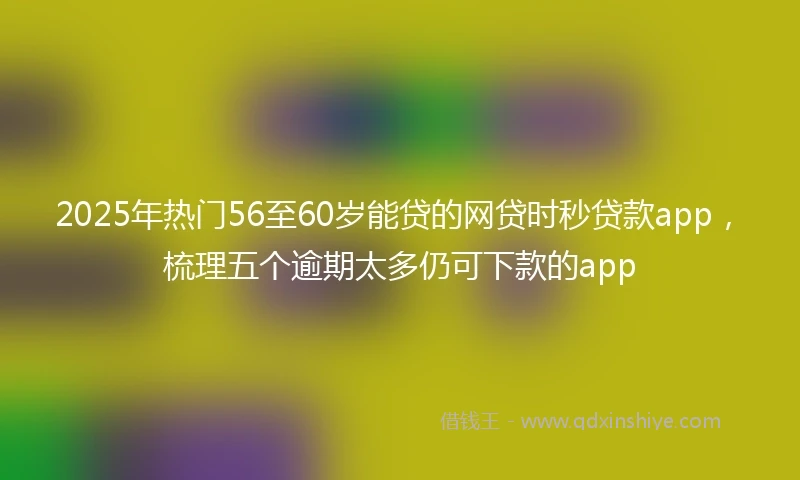 2025年热门56至60岁能贷的网贷时秒贷款app，梳理五个逾期太多仍可下款的app