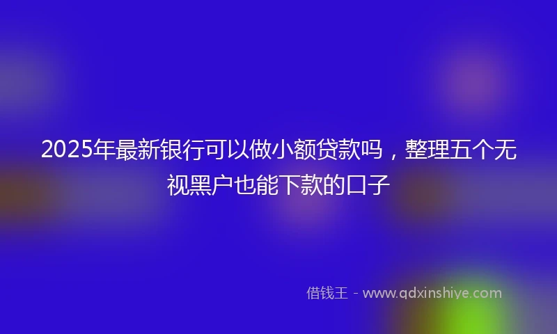 2025年最新银行可以做小额贷款吗，整理五个无视黑户也能下款的口子