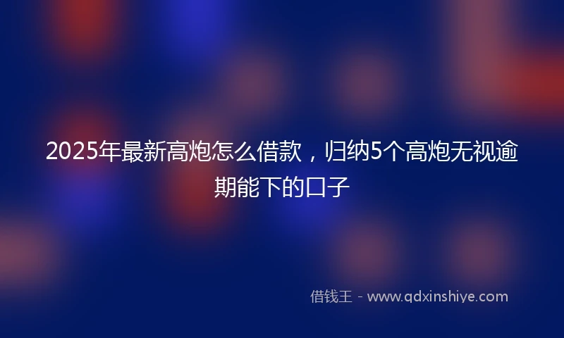 2025年最新高炮怎么借款，归纳5个高炮无视逾期能下的口子