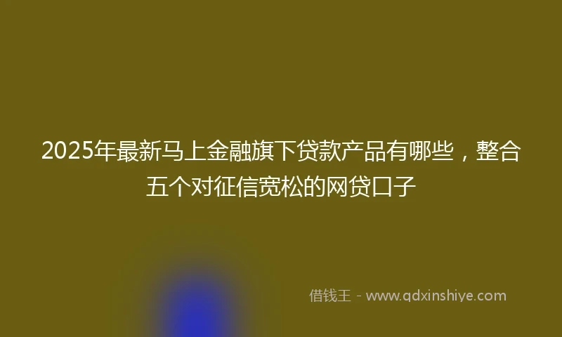 2025年最新马上金融旗下贷款产品有哪些，整合五个对征信宽松的网贷口子