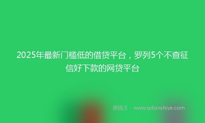 2025年最新门槛低的借贷平台，罗列5个不查征信好下款的网贷平台