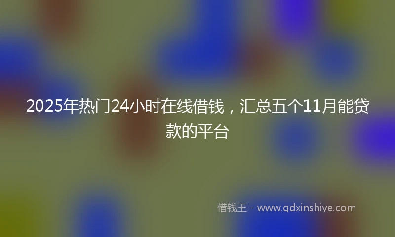 2025年热门24小时在线借钱，汇总五个11月能贷款的平台
