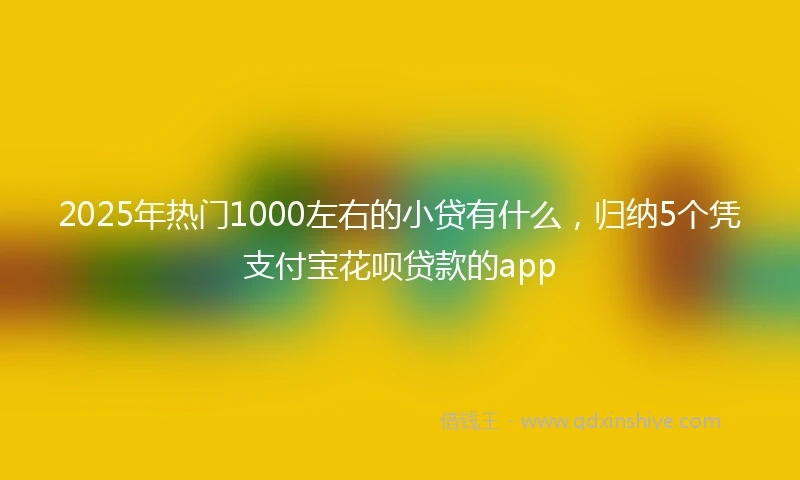 2025年热门1000左右的小贷有什么，归纳5个凭支付宝花呗贷款的app