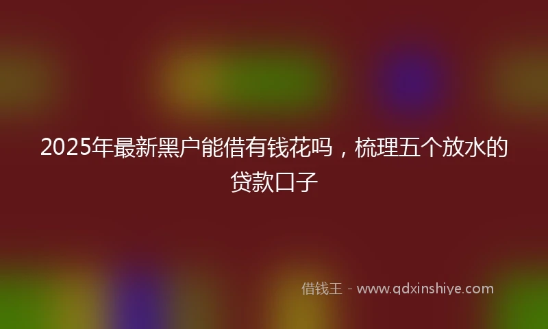 2025年最新黑户能借有钱花吗，梳理五个放水的贷款口子