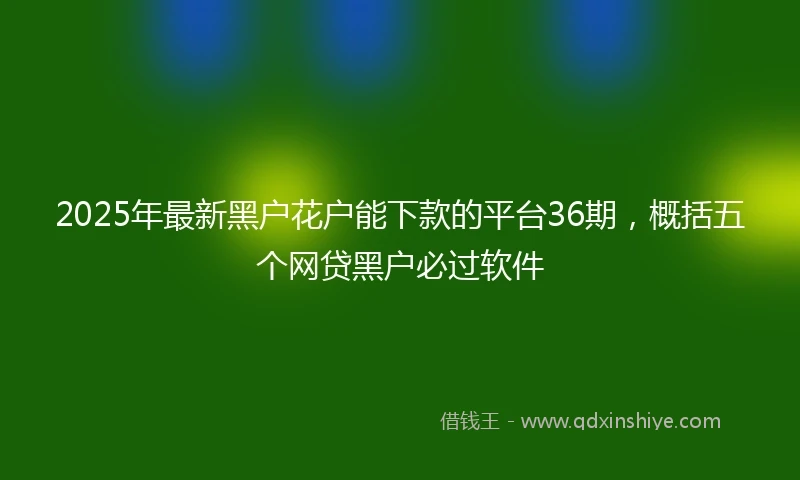 2025年最新黑户花户能下款的平台36期，概括五个网贷黑户必过软件