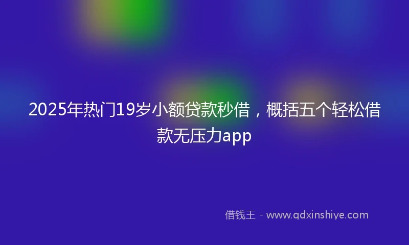 2025年热门19岁小额贷款秒借，概括五个轻松借款无压力app
